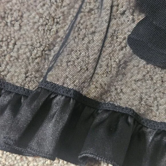 Victoria's Secret Sexy Little Things Babydoll SZ Large Black Sheer Rhinestones - Picture 11 of 14